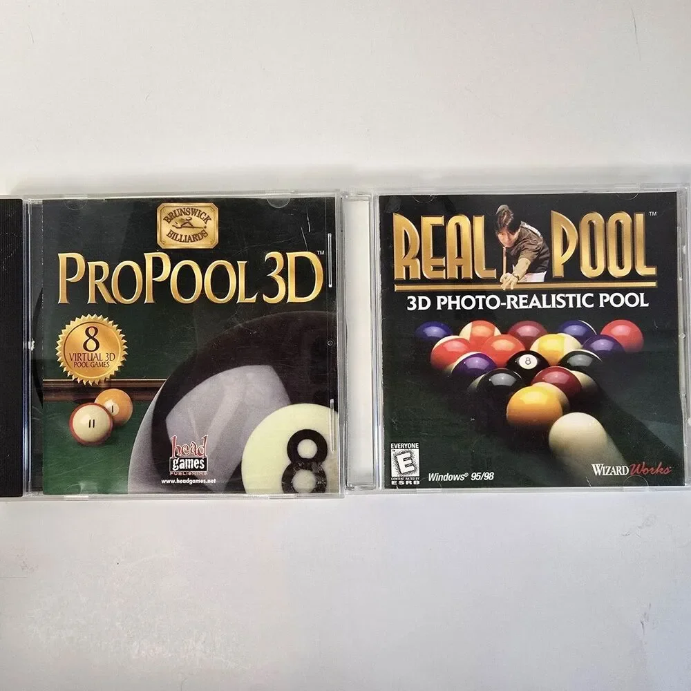 Vintage 3D Pool Simulation Games 1998 For Windows 95/98 - ProPool 3D & Real Pool